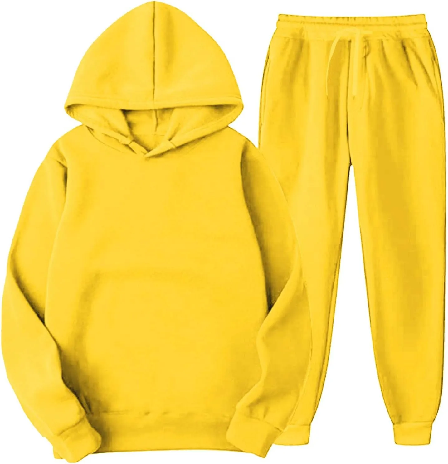 2 Piece Sweatsuit Set Women Oversized Long Sleeve Hoodie Pullover Sweatshirt with Tracksuit Jogger Sweatpants 2024