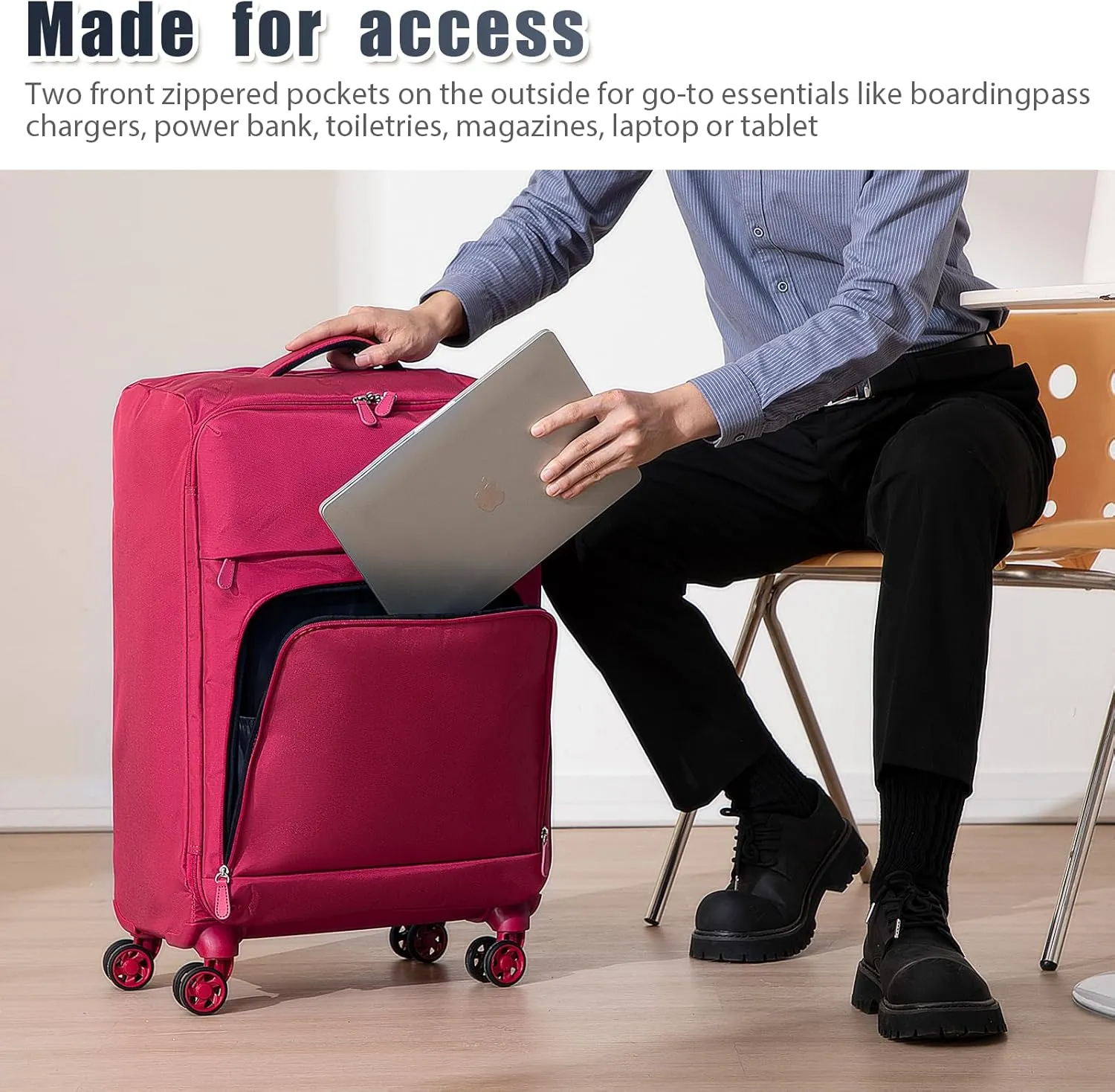 3 Piece Softside Luggage Sets  Lightweight Durable Suitcase with 360 Silent Spinner Wheels & Retractable Handle, Softshell Carry On for Business/Family Travel (20in/24in/28in)