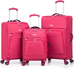 3 Piece Softside Luggage Sets  Lightweight Durable Suitcase with 360 Silent Spinner Wheels & Retractable Handle, Softshell Carry On for Business/Family Travel (20in/24in/28in)