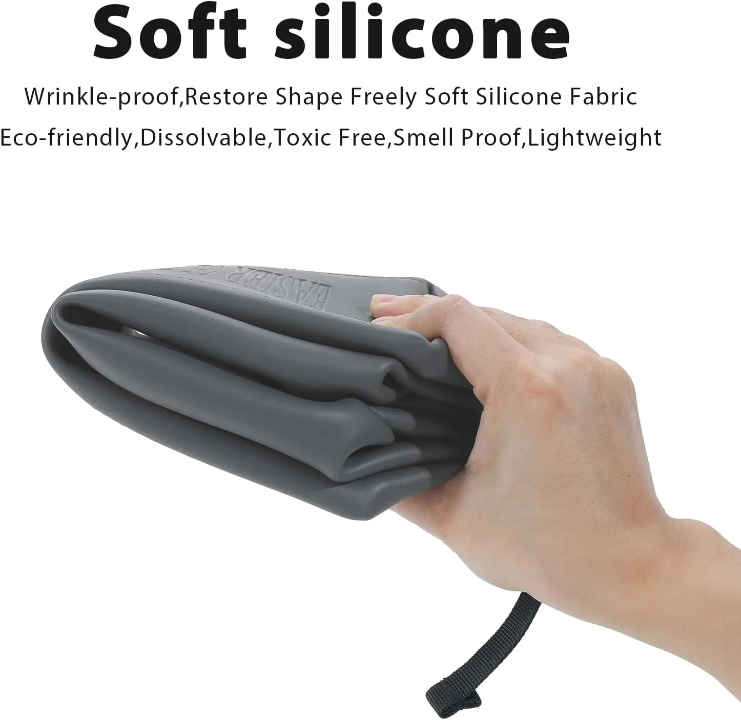 6.5" 3L Large Silicone Dopp Kit,Waterproof Leakproof Toiletry Bag,Foldable Travel Makeup Case for Mens Womens