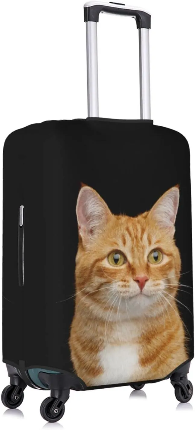 Adorable Yellow Cat Portrait Travel Luggage Cover Fits 18-32 Inch Luggage, Stretch Suitcase Cover Protector with Concealed Zipper for Wheeled Suitcase Tsa Approved