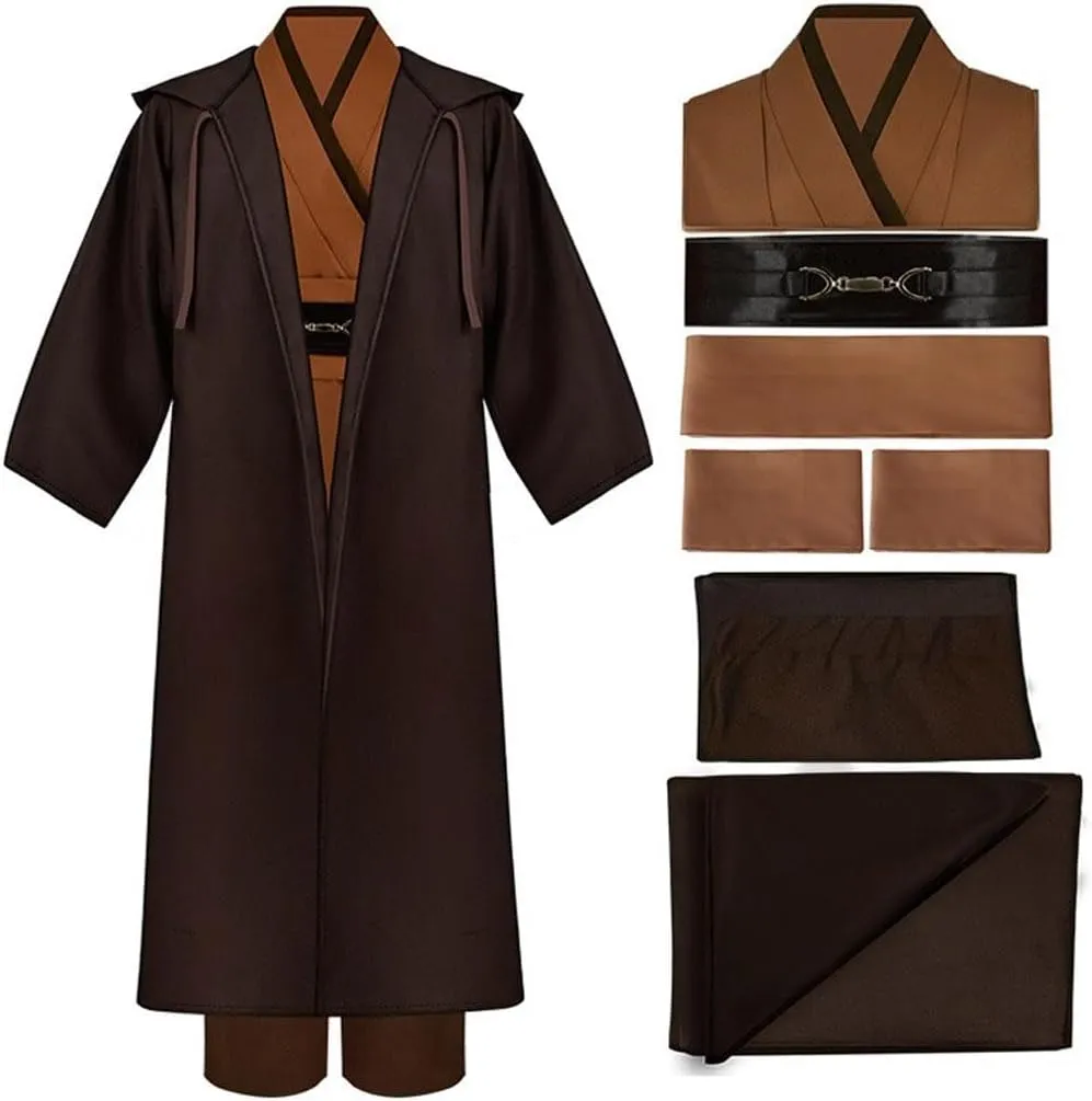 Adult Costume Robe Men Cosplay Outfit Hooded Cloak Tunic Cape Halloween Suits