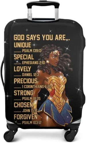 African American Luggage Protective Cover Inspirational Bible Verses Motivational Suitcase Cover Fit 29-32 Inch Luggage