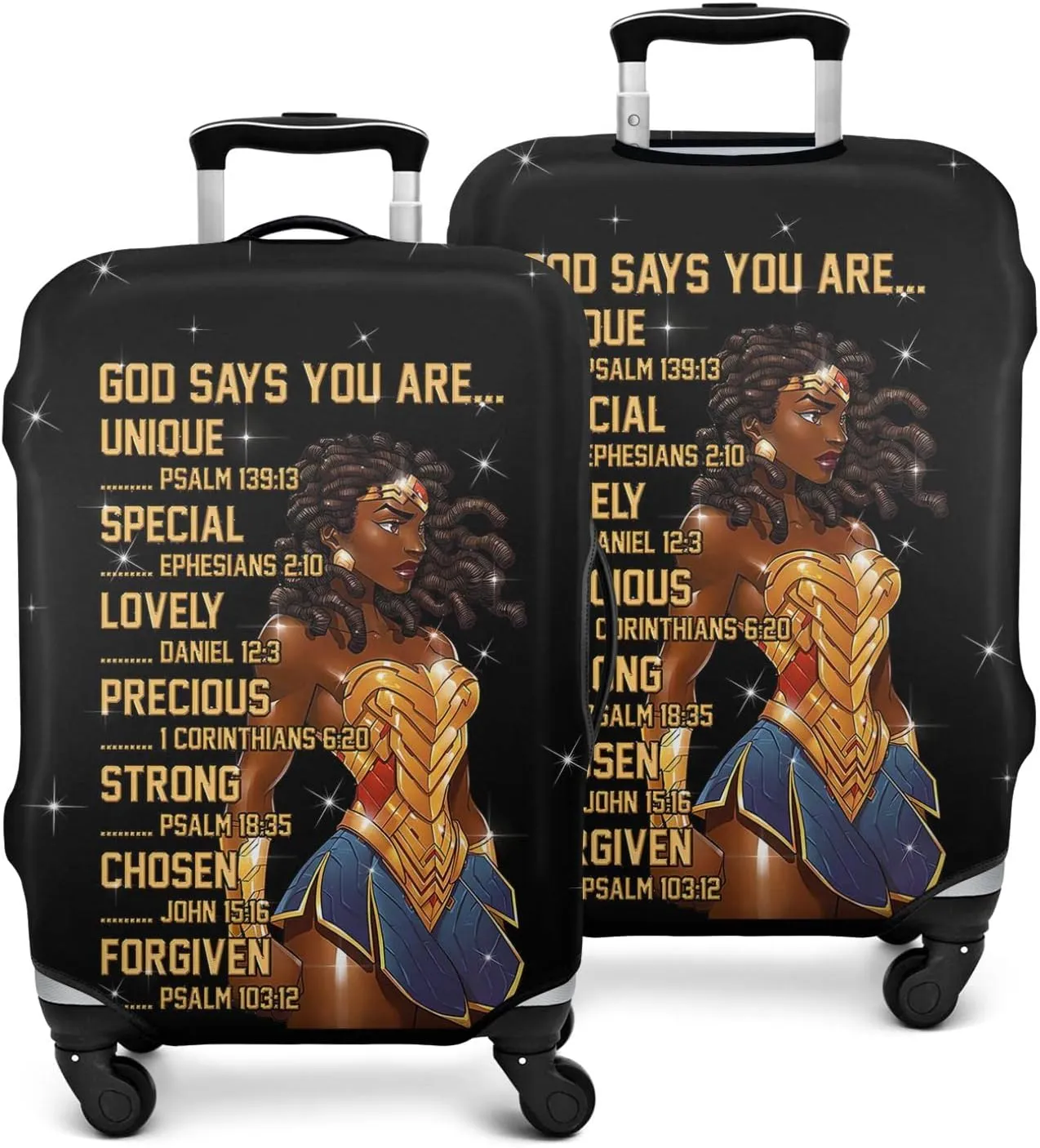 African American Luggage Protective Cover Inspirational Bible Verses Motivational Suitcase Cover Fit 29-32 Inch Luggage