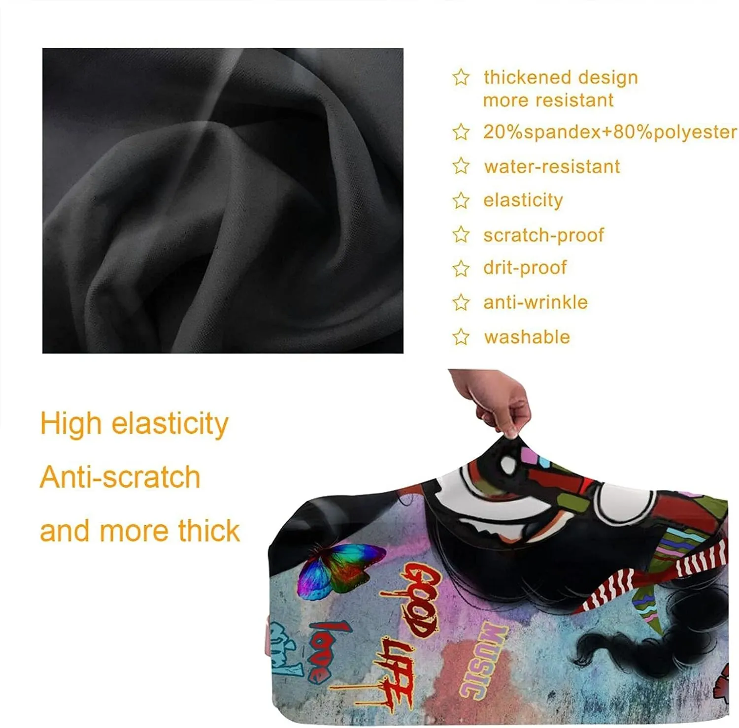 African American Women Luggage Cover Washable Suitcase Protector Anti-scratch Suitcase cover L(27-30 inch luggage)
