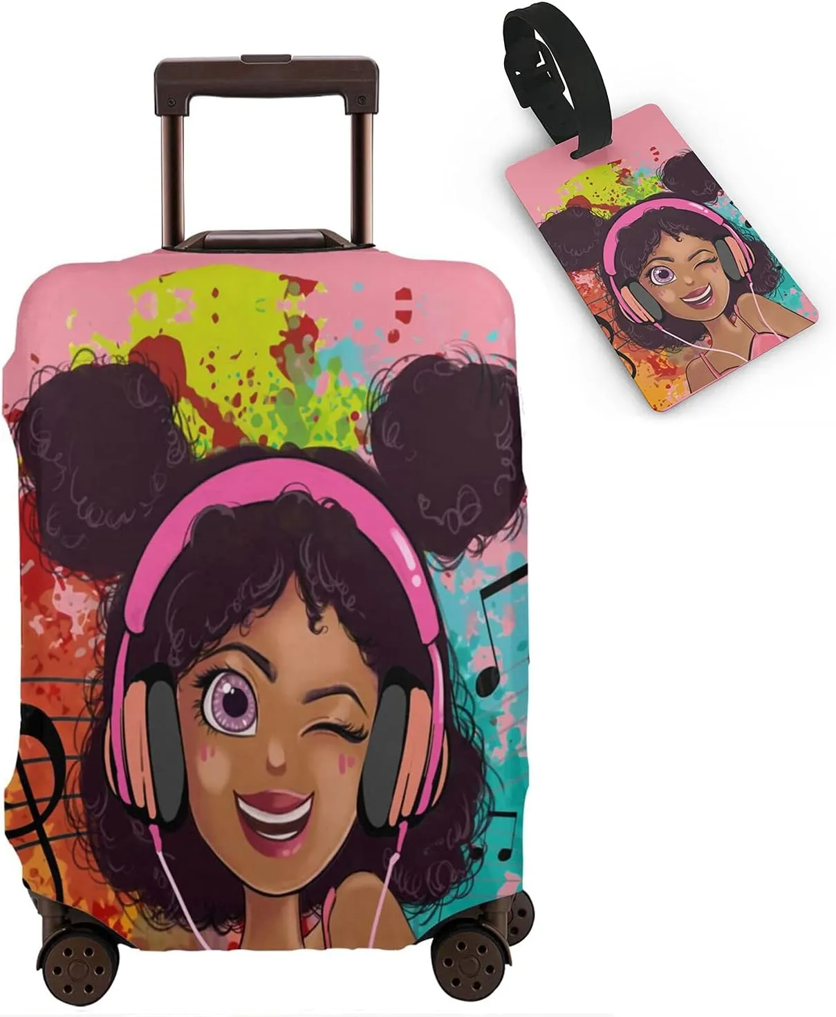 African American Women Travel Luggage Cover Protector for Suitcase XL(31-32 inch luggage)