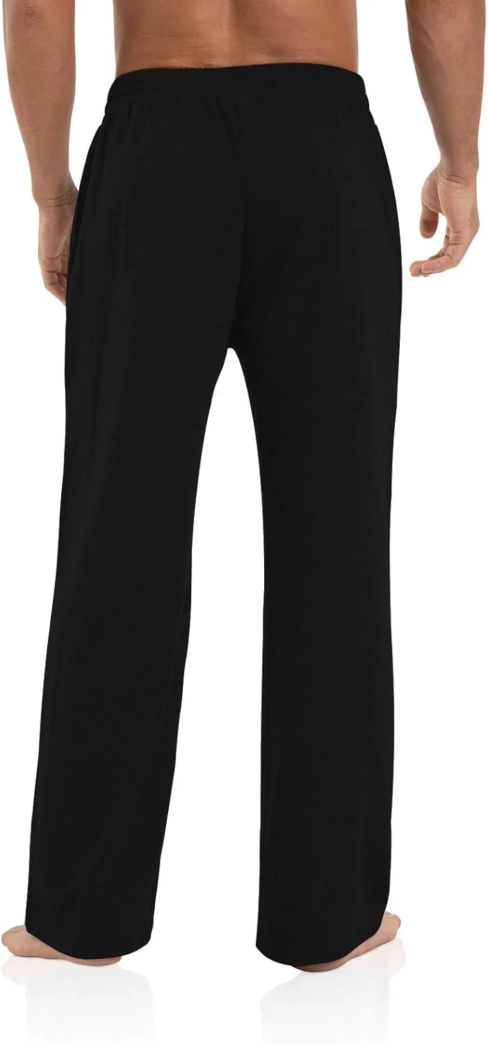 Agnes Urban Men's Joggers Sweatpants Open Bottom Straight Leg Casual Loose Fit Running Athletic Jersey Pants with Pockets