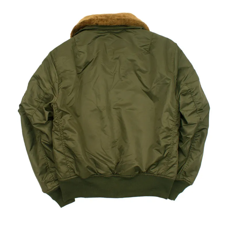 Air Force B-15 Bomber Jacket With Detachable Fur Collar For Men & Women