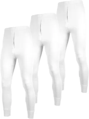 Andrew Scott Men's 3 Pack Premium Cotton Base Layer Long Thermal Underwear Pants