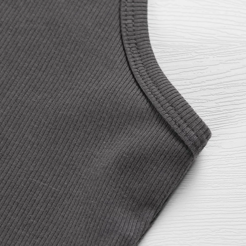 Artfish Women's Sleeveless Shirt Ribbed Fitted Scoop Neck Basic Crop Tank Top Cropped