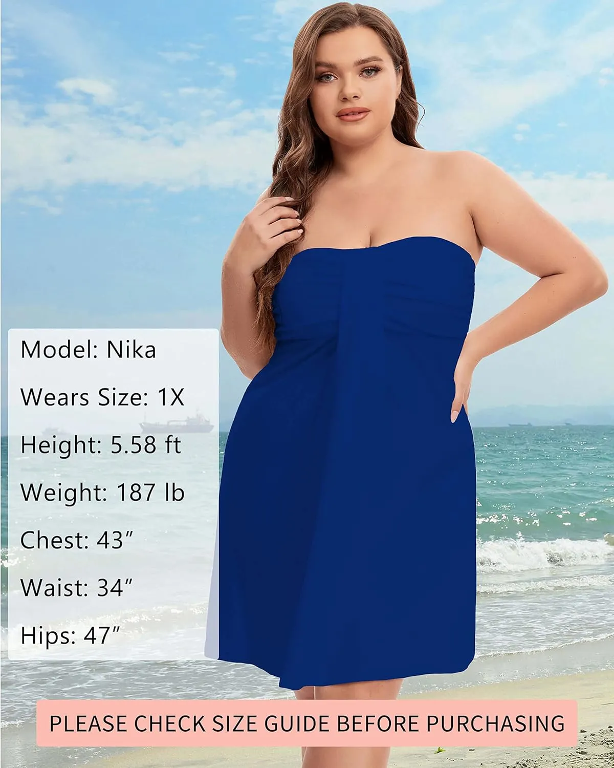 AS ROSE RICH Strapless Dress for Women - Beach Dresses for Women - Tube Top Dress