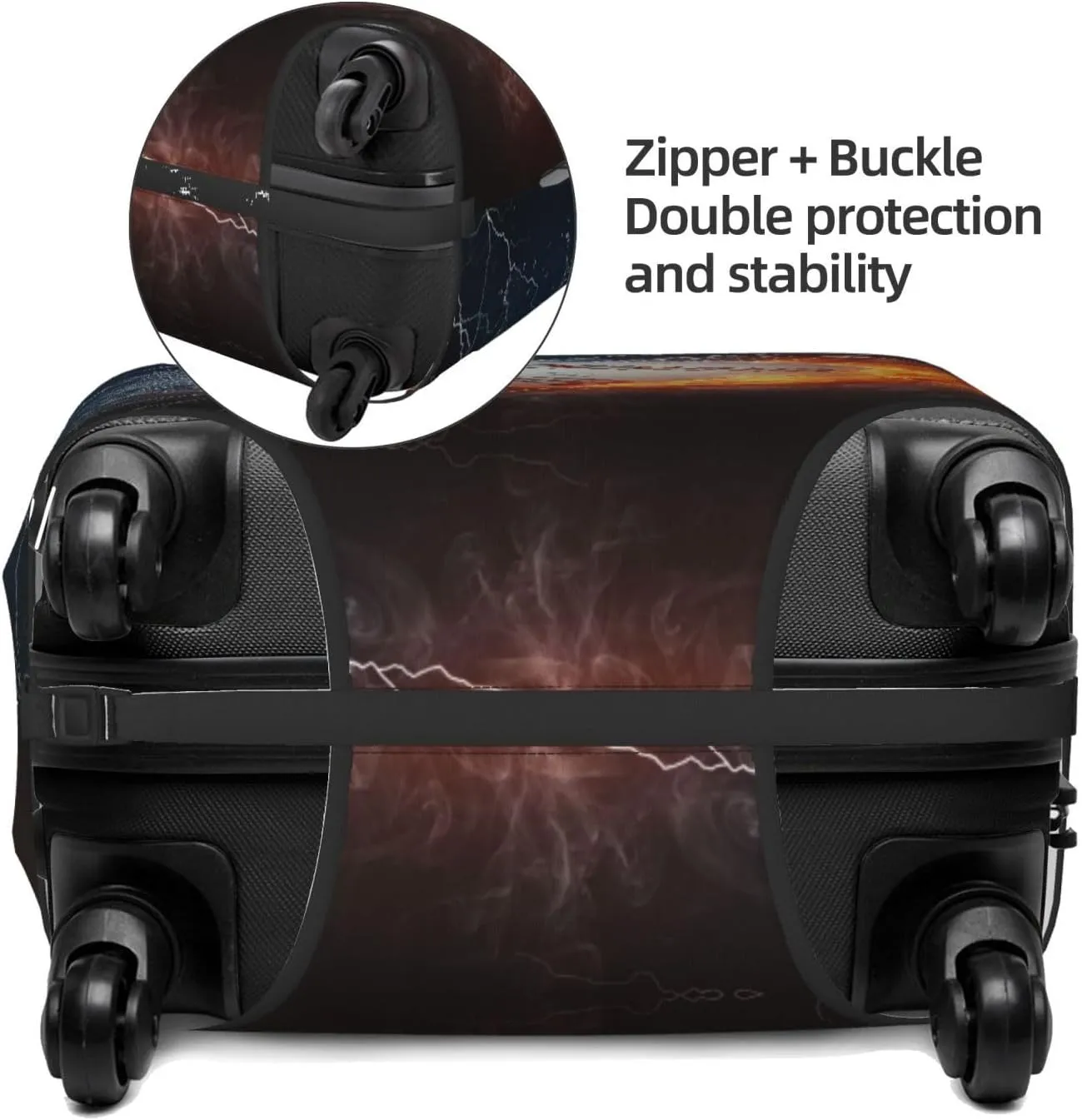 Baseball In The Water And Fire Luggage Suitcase Covers Elastic Washable Baseball Ball Lover Luggage Protector Travel Suitcase Protective Cover For Kid And Adult, M (Fit 22-24 Inch Luggage)