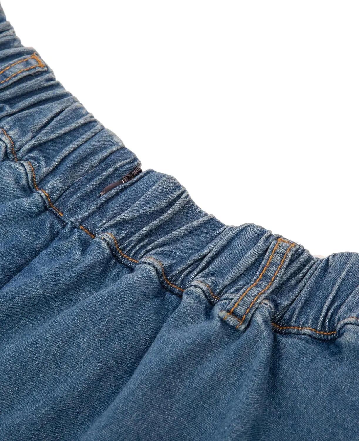 Belle Poque Women's Denim Skirts Vintage Below Knee Length High Waist A-Line Jean Skirts with Pockets