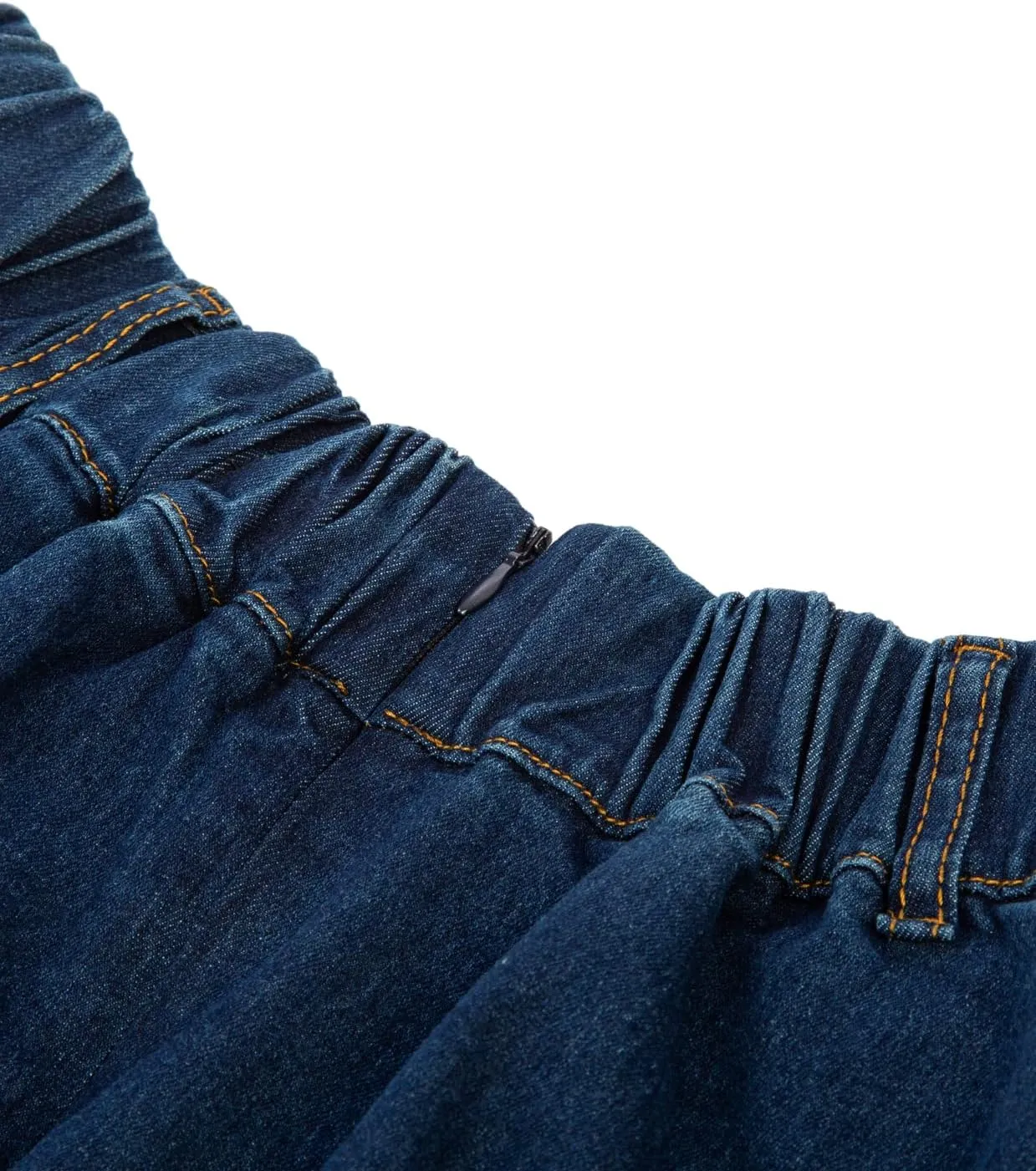 Belle Poque Women's Denim Skirts Vintage Below Knee Length High Waist A-Line Jean Skirts with Pockets