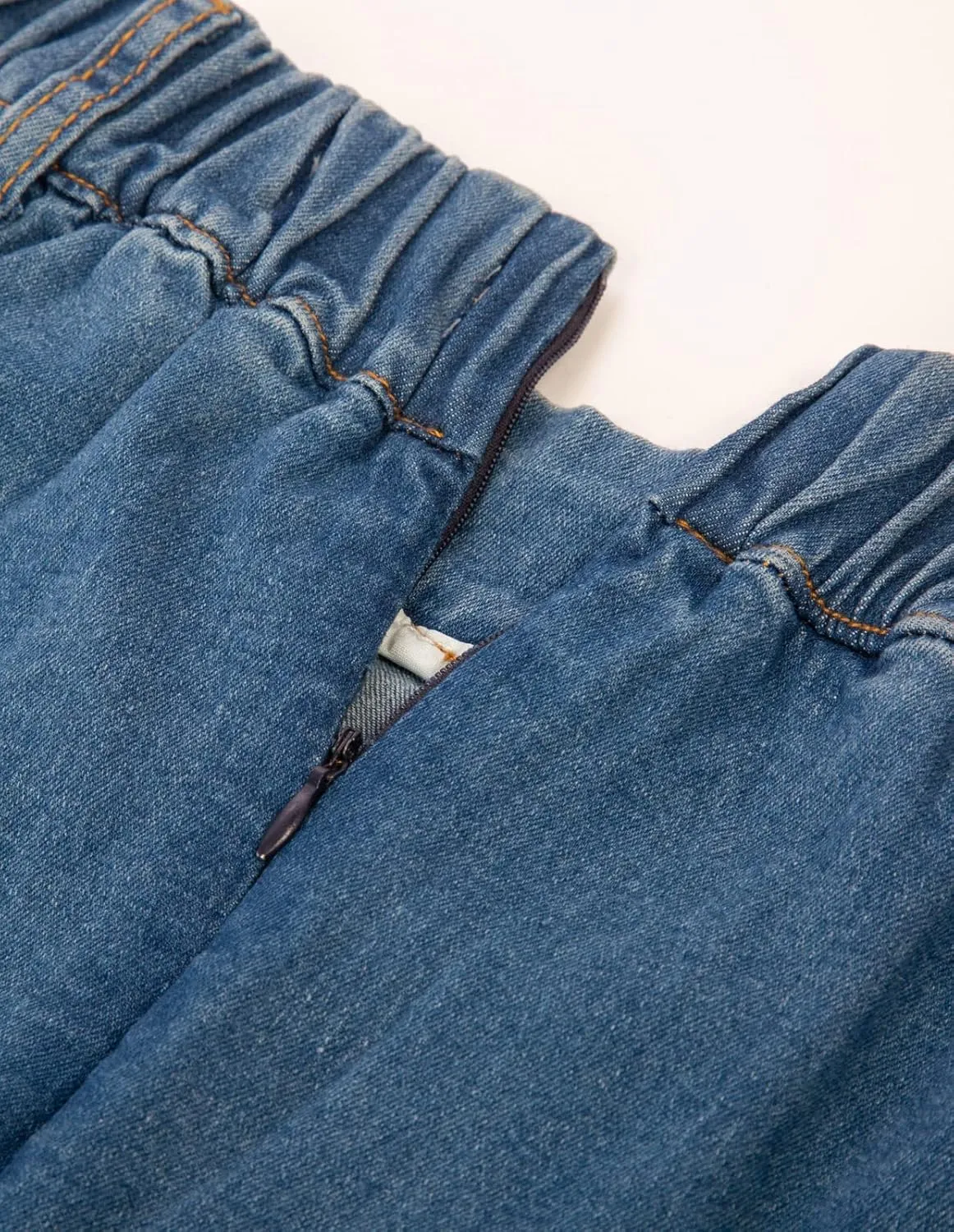 Belle Poque Women's Denim Skirts Vintage Below Knee Length High Waist A-Line Jean Skirts with Pockets