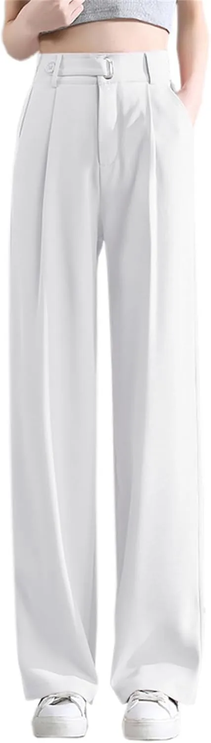Betusline Women's Wide Leg Pants Business Casual Straight Office Trousers for Women, X-Small-3X-Large