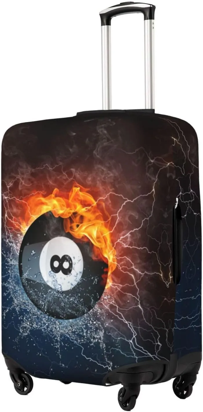 Billiard In The Water And Fire Luggage Suitcase Covers Elastic Washable Snooker Lover Luggage Protector Travel Suitcase Protective Cover For Kid And Adult, M (Fit 22-24 Inch Luggage)