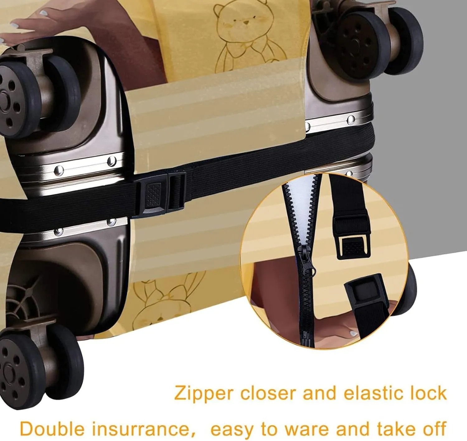 Black Girl Luggage Covers for Suitcase,Travel Luggage Cover Protector for Suitcase L(27-30 inch luggage)