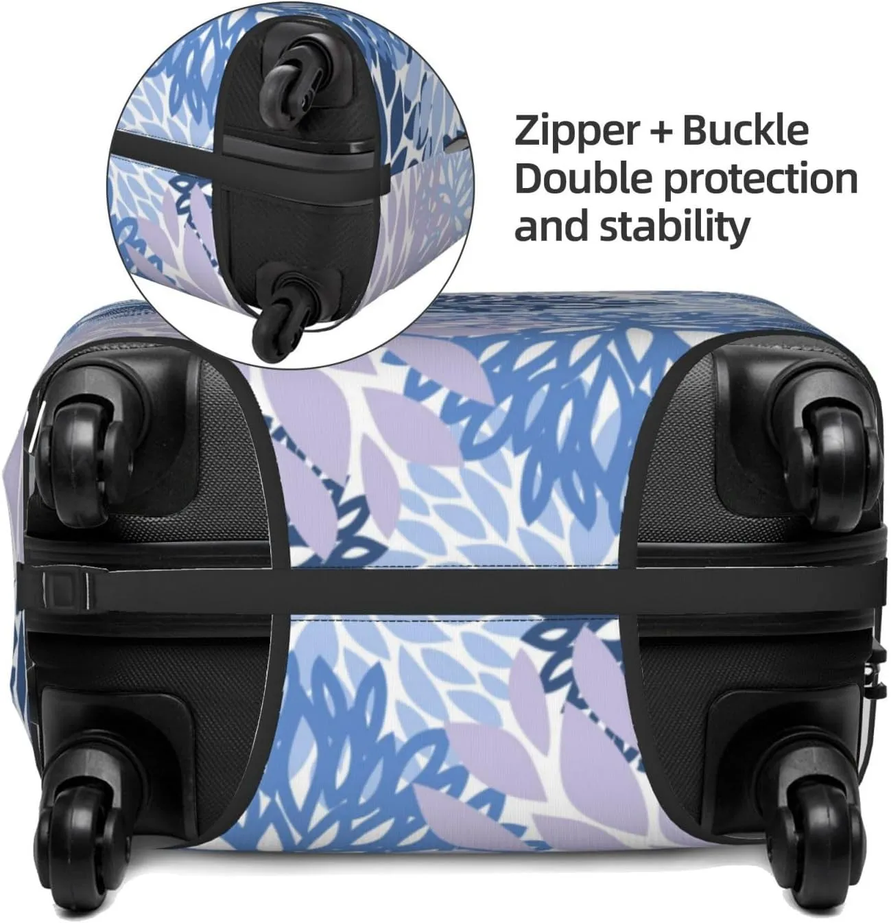 Blue Lilac Daisy Luggage Suitcase Covers Elastic Washable Chrysanthemum Flowers Luggage Protector Travel Suitcase Protective Cover For Kid And Adult, S (Fit 18-21 Inch Luggage)
