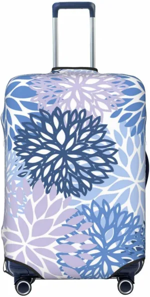 Blue Lilac Daisy Luggage Suitcase Covers Elastic Washable Chrysanthemum Flowers Luggage Protector Travel Suitcase Protective Cover For Kid And Adult, S (Fit 18-21 Inch Luggage)