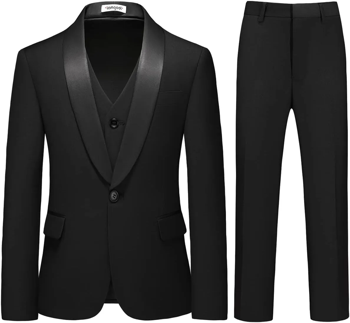 Boy Suits 3 Piece Slim Fit Formal Suit Set with Tuxedo Jacket Vest Pants for Kids Wedding Ring Bearer Party