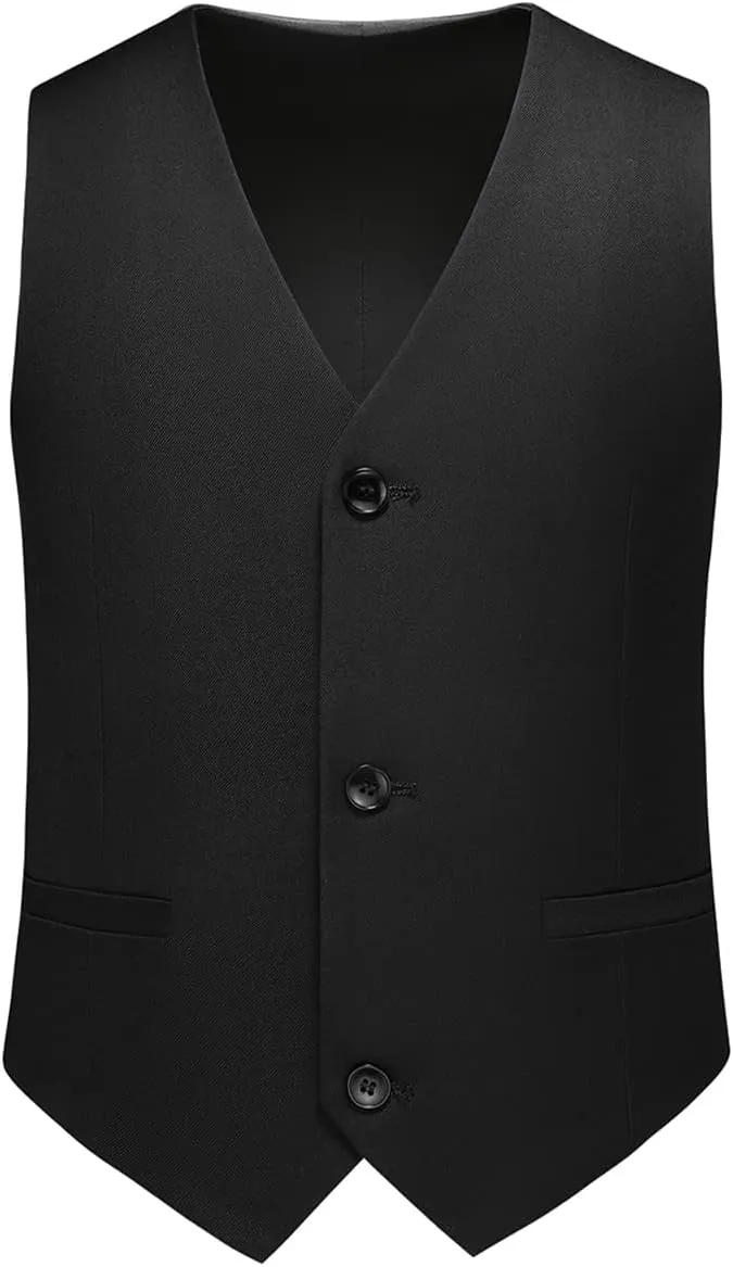 Boy Suits 3 Piece Slim Fit Formal Suit Set with Tuxedo Jacket Vest Pants for Kids Wedding Ring Bearer Party