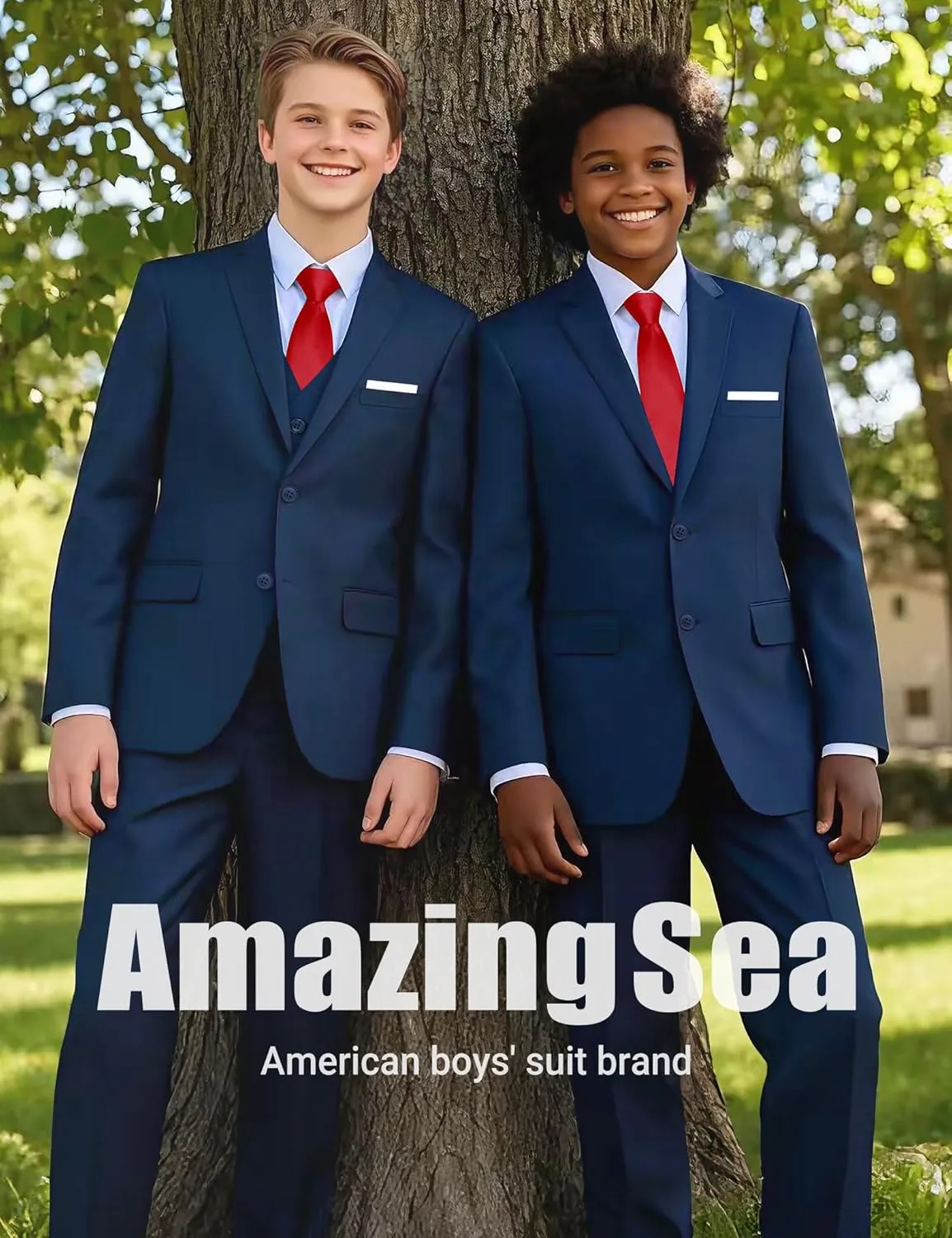 Boys Formal Suits Set, from Toddlers to Teen, Adjustable Waist, with Suspenders