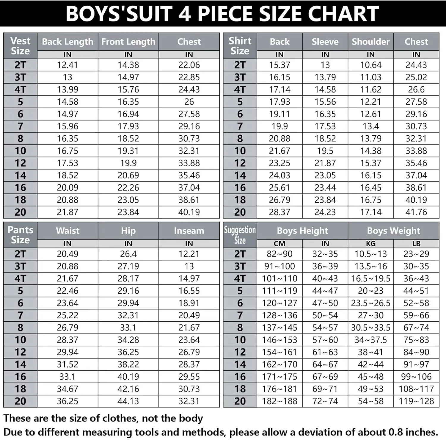 Boys Suit 4-Pieces Toddler Tuxedo Vest Pants Set Suits for Boys Communion Dress Clothes Ring Bearer Outfit