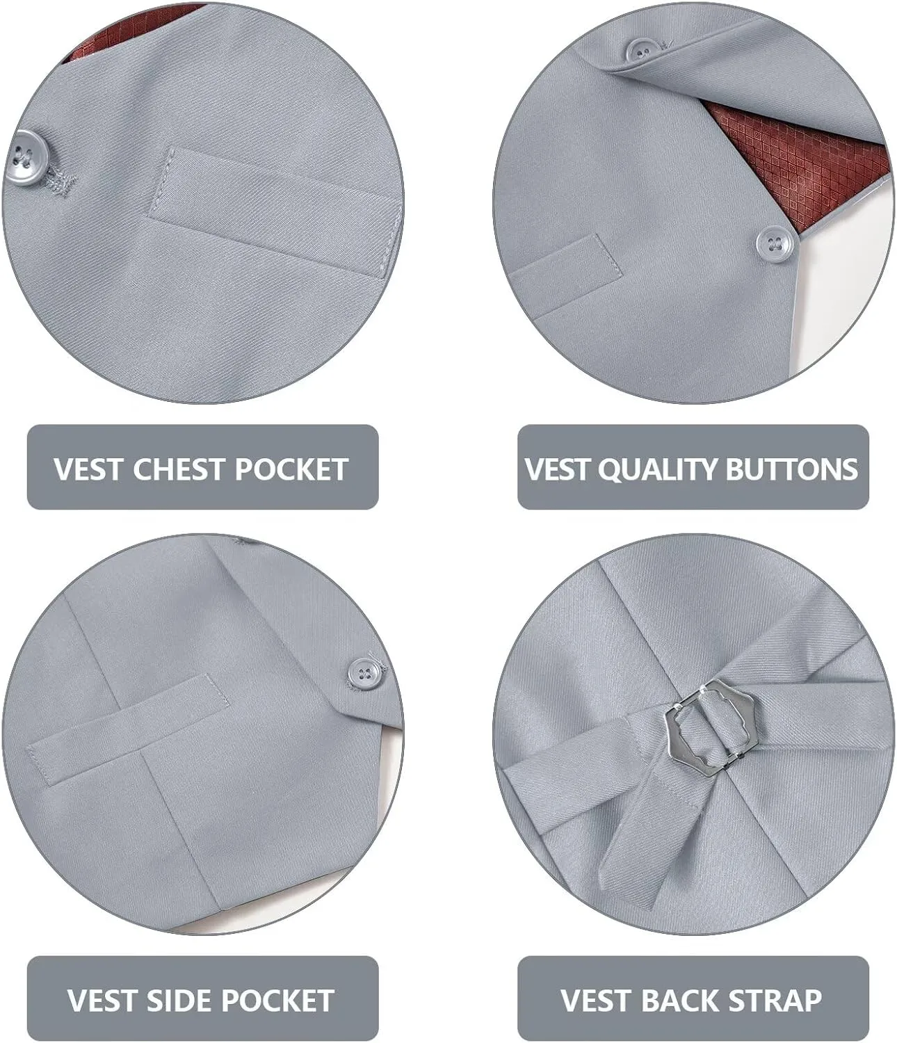 Boys Suit 4-Pieces Toddler Tuxedo Vest Pants Set Suits for Boys Communion Dress Clothes Ring Bearer Outfit