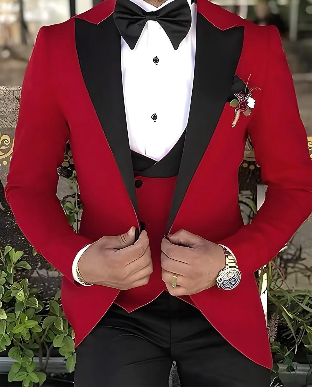 Boys Suits 3 Piece Formal Solid Slim Fit Suit Peak Lapel Blazer Pants Vest Boys Suit Double Breasted Kids Tuxedo