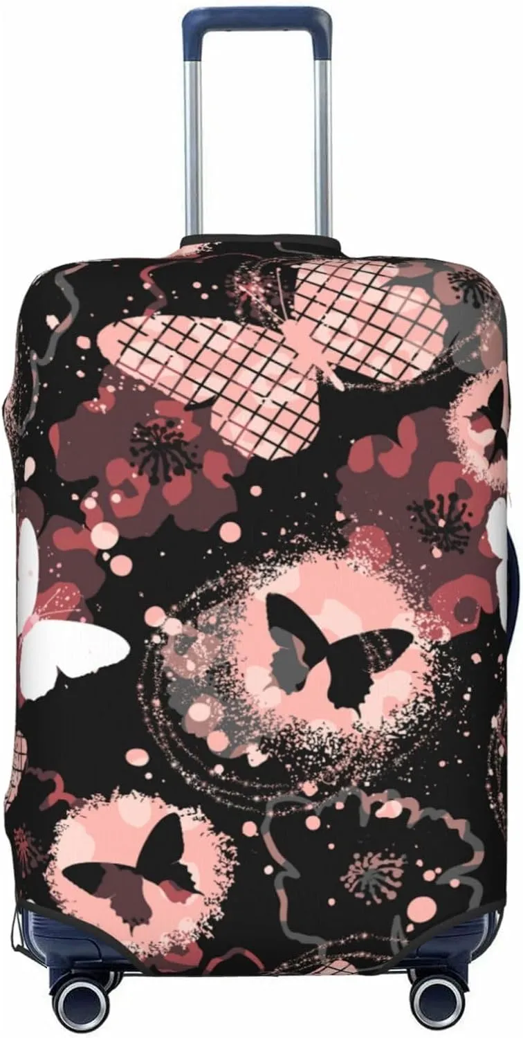 Butterflies Luggage Suitcase Covers Elastic Washable Luggage Protector Travel Suitcase Protective Cover For Kid And Adult, M (Fit 22-24 Inch Luggage)