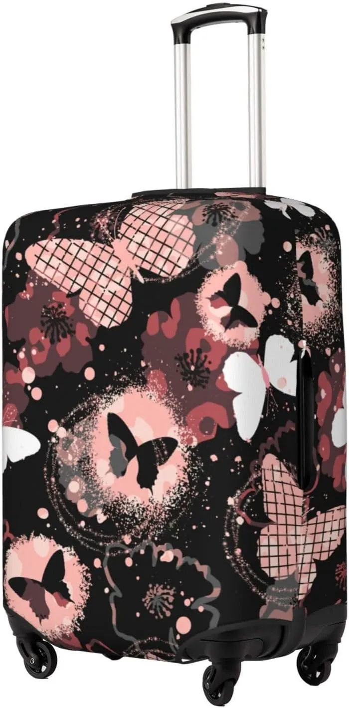 Butterflies Luggage Suitcase Covers Elastic Washable Luggage Protector Travel Suitcase Protective Cover For Kid And Adult, M (Fit 22-24 Inch Luggage)