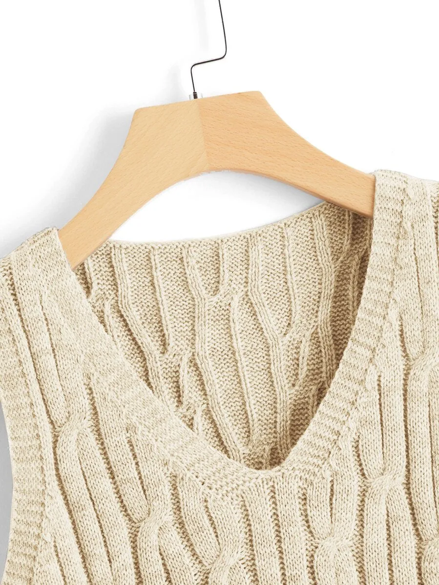 Cable Knit Sweater Vest