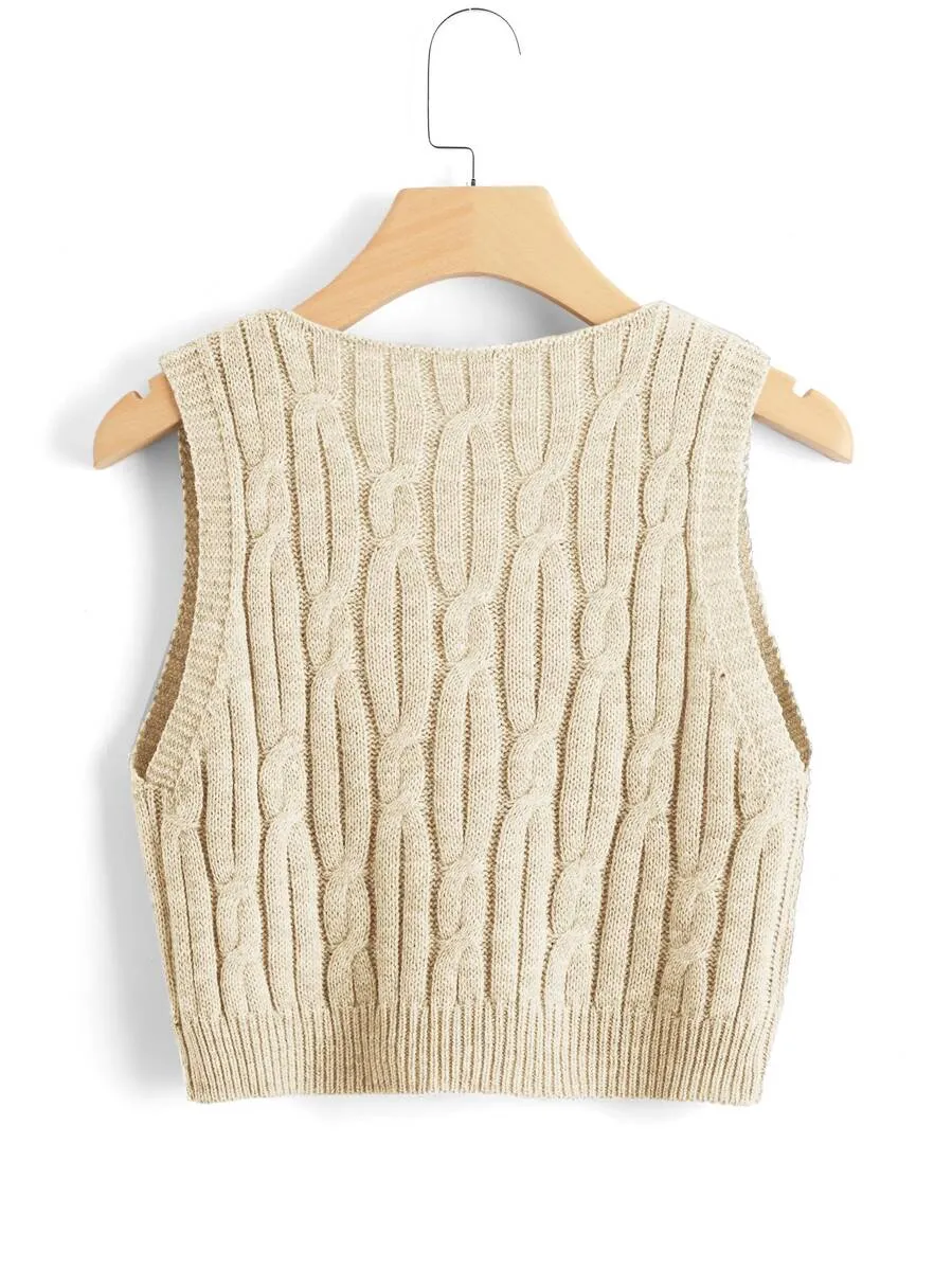 Cable Knit Sweater Vest