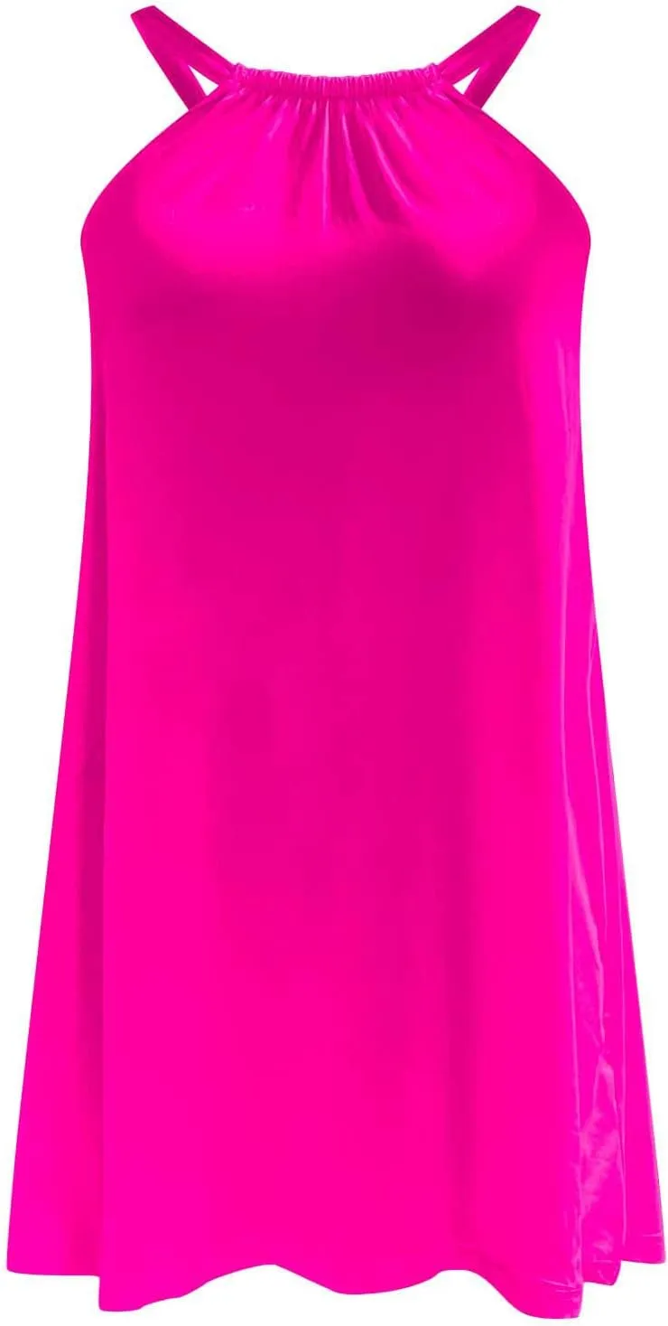 Ceboyel Womens Plain Tank Sundresses Sleeveless Short Mini Dresses Summer Casual Beach Dress Cute Tropical Vacation Clothing