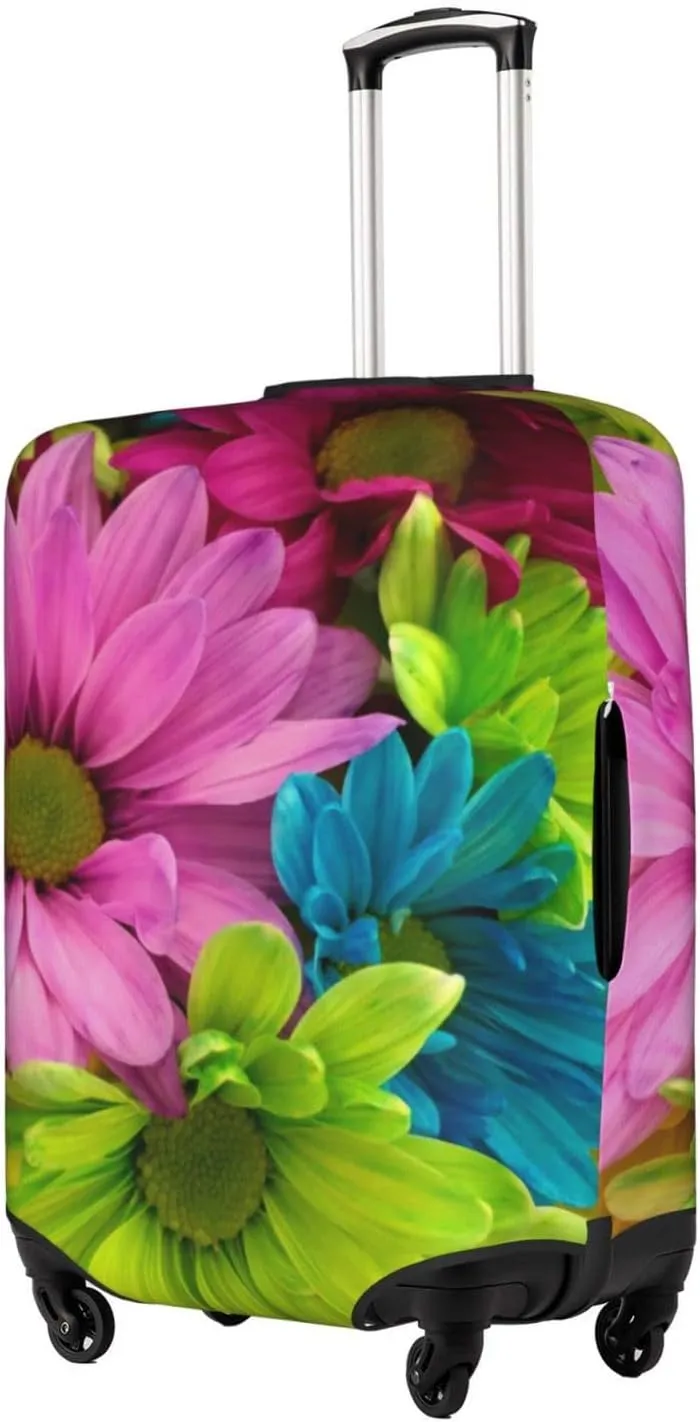 Colorful Sunflowers Travel Luggage Cover Fits 18-32 Inch Luggage, Elastic Suitcase Cover Protector with Concealed Zipper for Wheeled Suitcase Tsa Approved