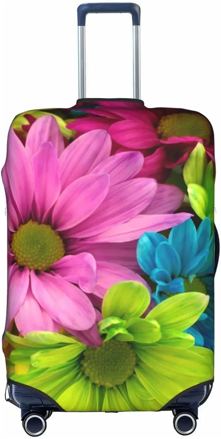 Colorful Sunflowers Travel Luggage Cover Fits 18-32 Inch Luggage, Elastic Suitcase Cover Protector with Concealed Zipper for Wheeled Suitcase Tsa Approved