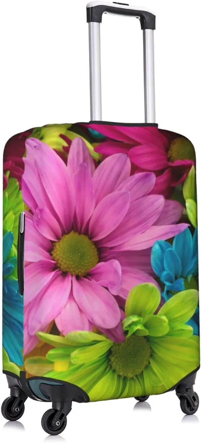 Colorful Sunflowers Travel Luggage Cover Fits 18-32 Inch Luggage, Elastic Suitcase Cover Protector with Concealed Zipper for Wheeled Suitcase Tsa Approved