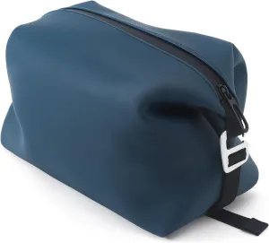 CONTAIL 6.5" 3L Silicone Toiletry Bag with 3 Mesh Pocket,Water-resistant Mens Dopp Kit,Foldable Shaving Bag for Toiletries Accessories,Navy Blue