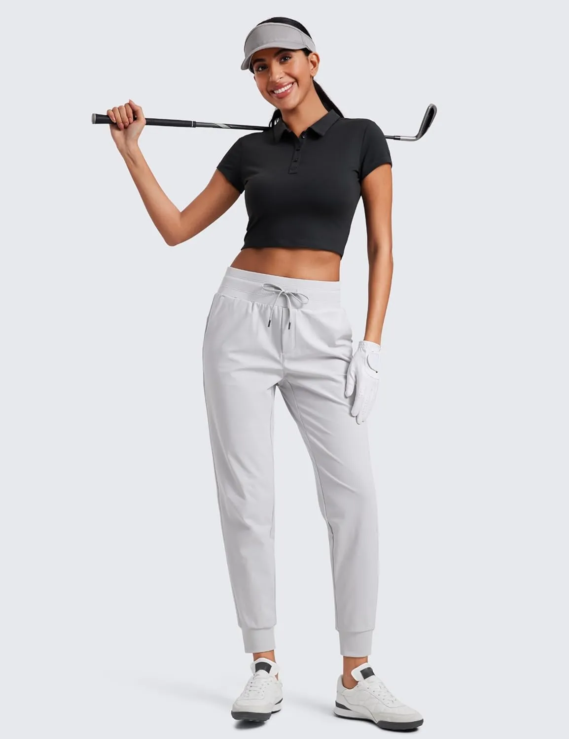 CRZ YOGA All Day Comfy Joggers for Women Golf Work Casual Hiking Travel Pants with Pockets