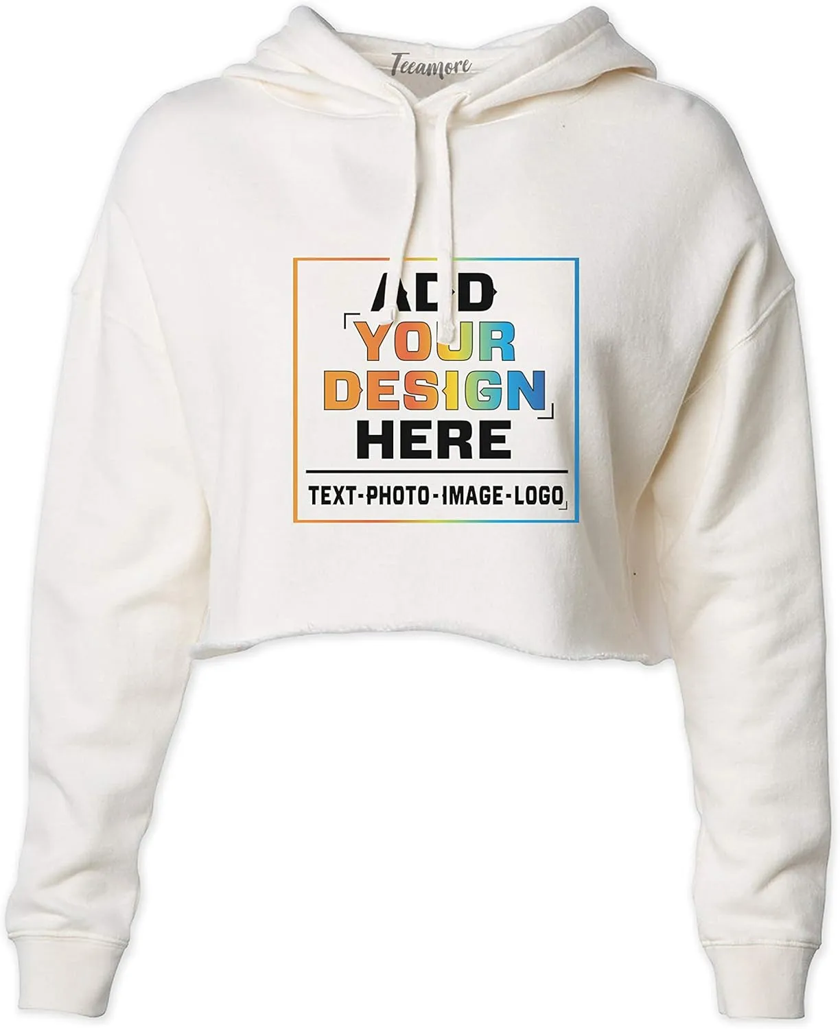 Custom Cropped Hoodies for Womens Add Your Text Image Photo Pullover Hooded Crop Sweatshirt