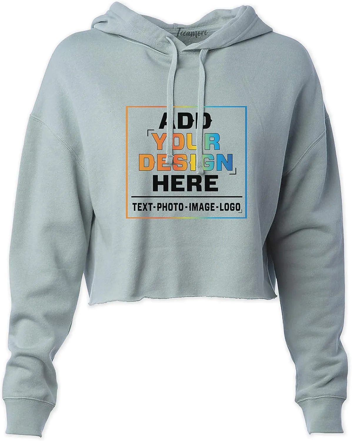 Custom Cropped Hoodies for Womens Add Your Text Image Photo Pullover Hooded Crop Sweatshirt