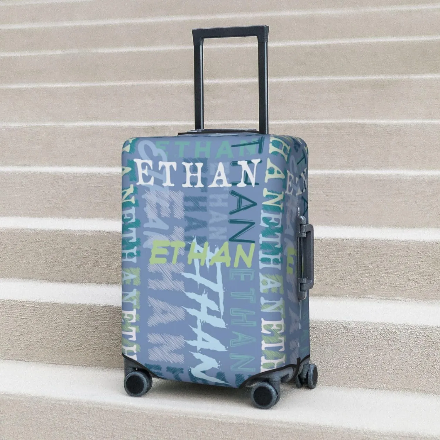 Custom Luggage Cover Personalized Travel Suitcase Protector Add Your Own Name Photo Text Elastic Washable Baggage Covers For Kid And Adult 4 Sizes