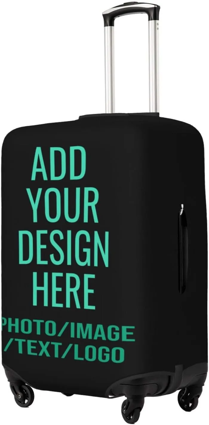 Custom Luggage Cover Personalized Travel Suitcase Protector Add Your Own Name Photo Text Elastic Washable Baggage Covers For Kid And Adult 4 Sizes