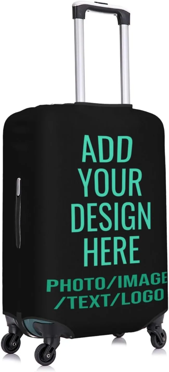 Custom Luggage Cover Personalized Travel Suitcase Protector Add Your Own Name Photo Text Elastic Washable Baggage Covers For Kid And Adult 4 Sizes