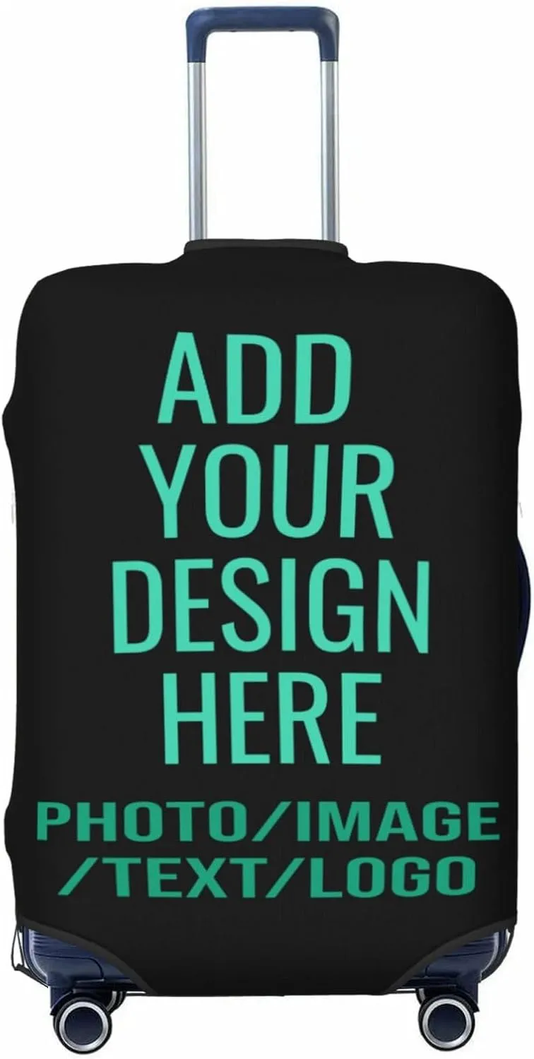 Custom Luggage Cover Personalized Travel Suitcase Protector Add Your Own Name Photo Text Elastic Washable Baggage Covers For Kid And Adult 4 Sizes