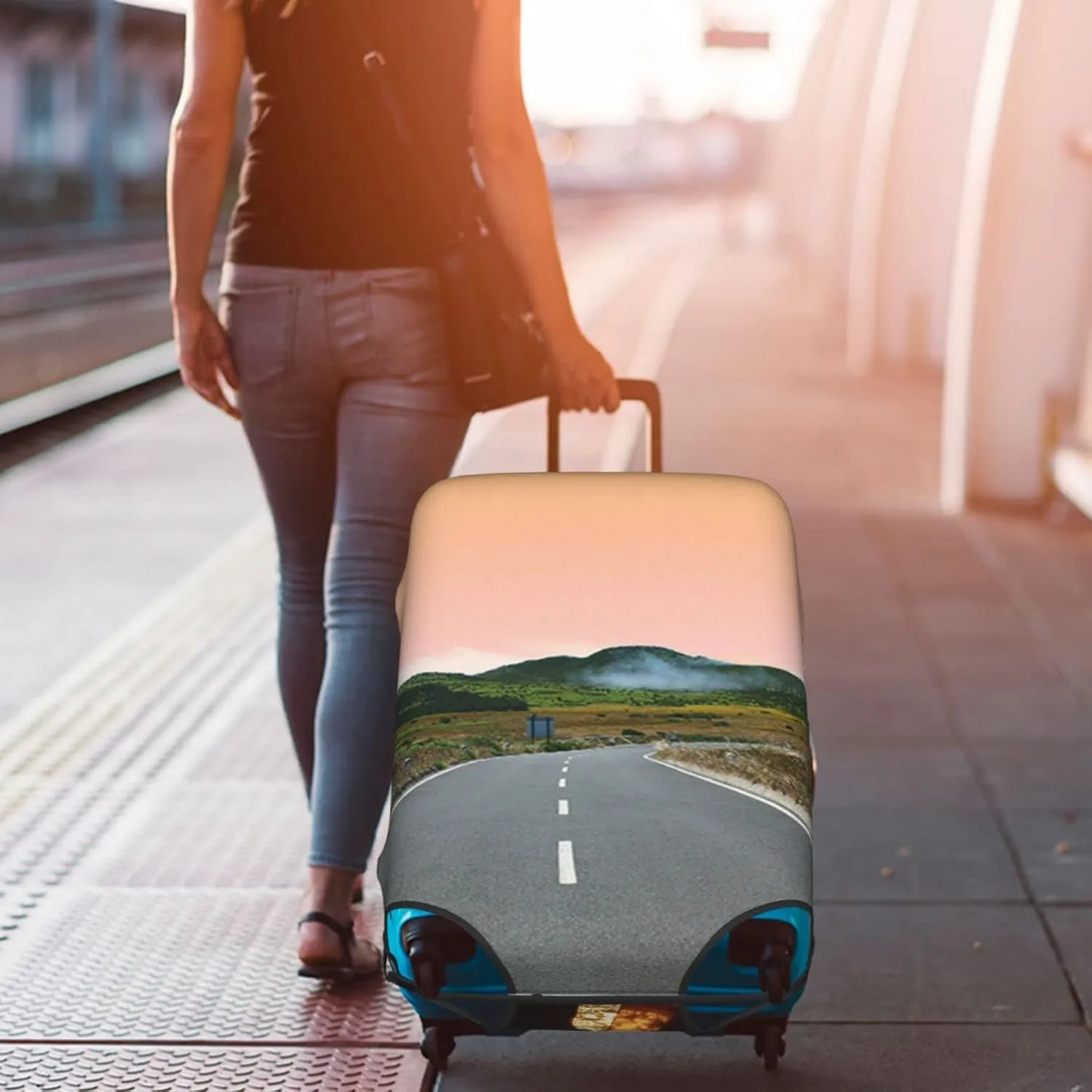 Custom Personalized Travel Luggage Cover Protector for Suitcase L(27-30 inch luggage)