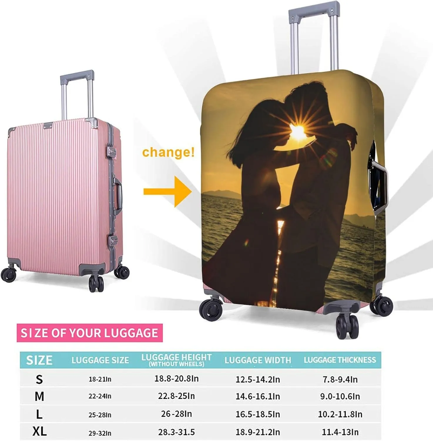 Custom Travel Luggage Cover Protector for Suitcase XL(31-32 inch luggage)