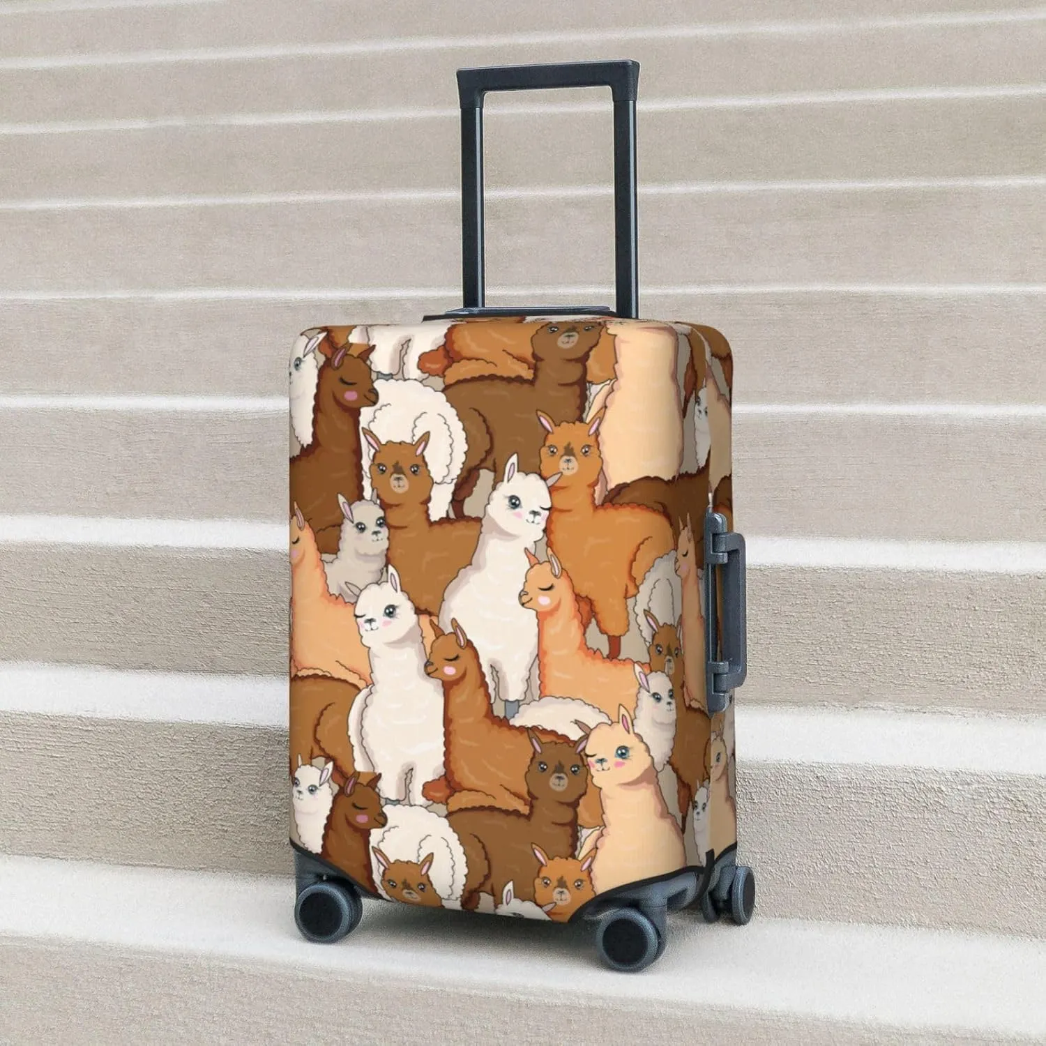 Cute Alpacas Luggage Suitcase Covers Elastic Washable Llama Luggage Protector Travel Suitcase Protective Cover For Kid And Adult, M (Fit 22-24 Inch Luggage)