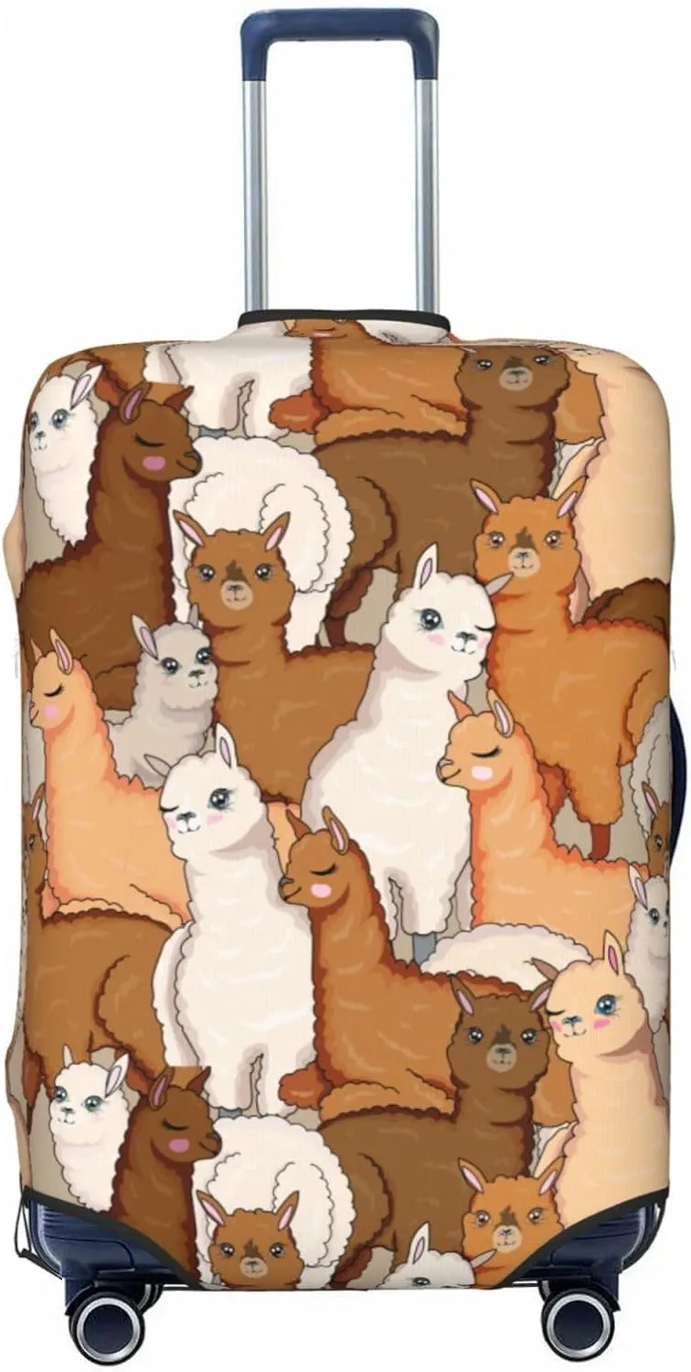 Cute Alpacas Luggage Suitcase Covers Elastic Washable Llama Luggage Protector Travel Suitcase Protective Cover For Kid And Adult, M (Fit 22-24 Inch Luggage)